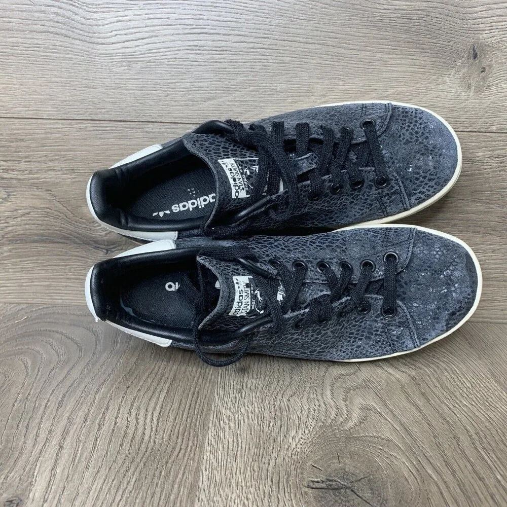 Adidas Stan Smith Womens Size 6.5 Original Black Reptile Snakeskin - Picture 4 of 10
